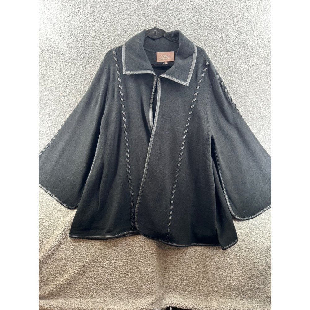 Patricia Nash Vintage Group Sleeved Cape Black One Size NWT - Picture 2 of 12